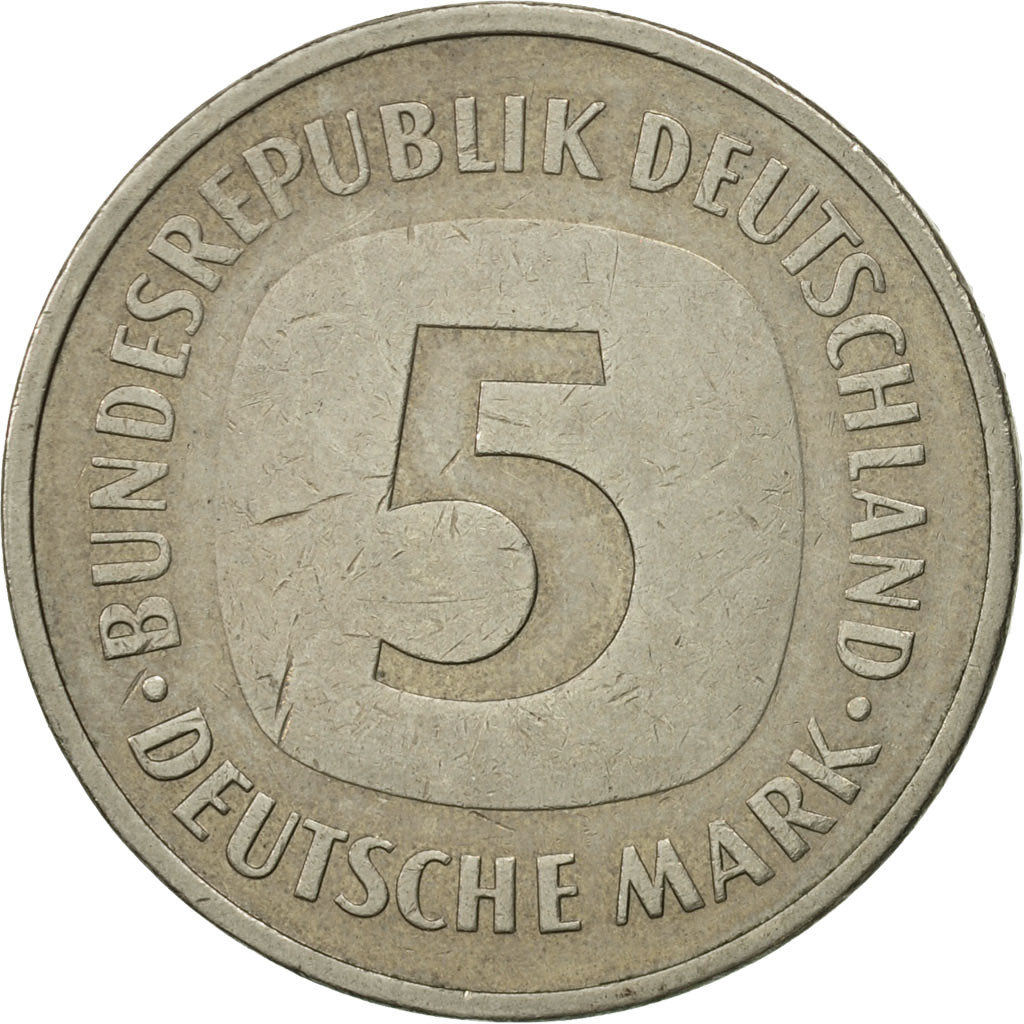 Coin, GERMANY - FEDERAL REPUBLIC, 5 Mark, 1980, Hambourg, MS(63), Copper-Nickel