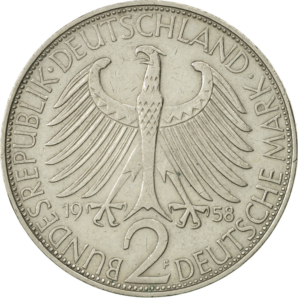 Coin, GERMANY - FEDERAL REPUBLIC, 2 Mark, 1958, Stuttgart, MS(63)