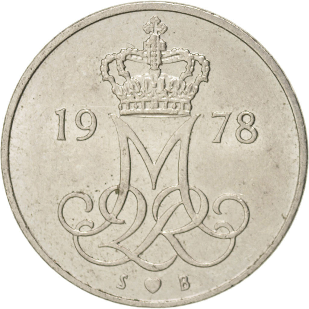 Danimarca, Margrethe II, 10 Öre, 1978, Copenhagen, SPL-, Rame-nichel, KM:860.1