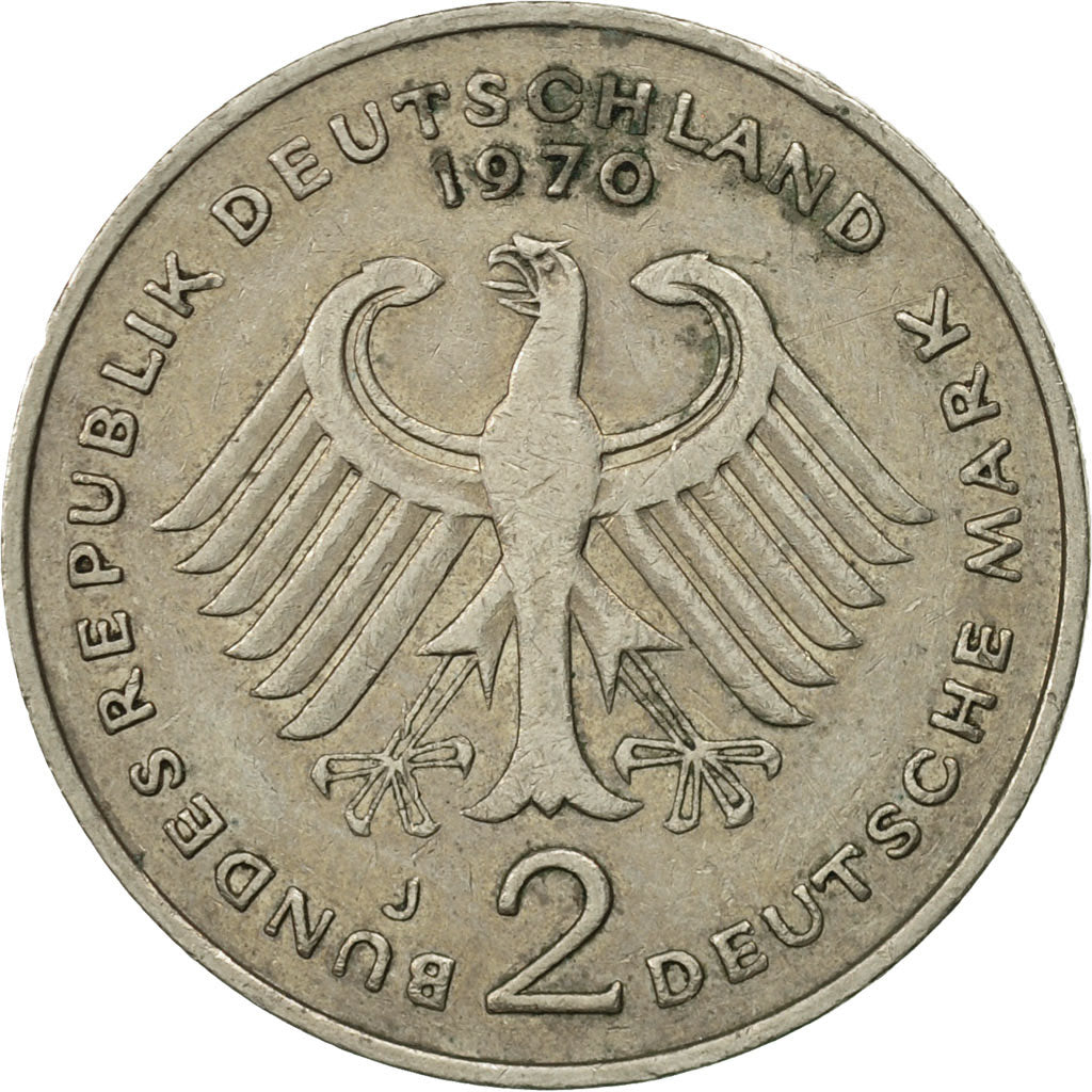 Coin, GERMANY - FEDERAL REPUBLIC, 2 Mark, 1970, Hambourg, MS(60-62)