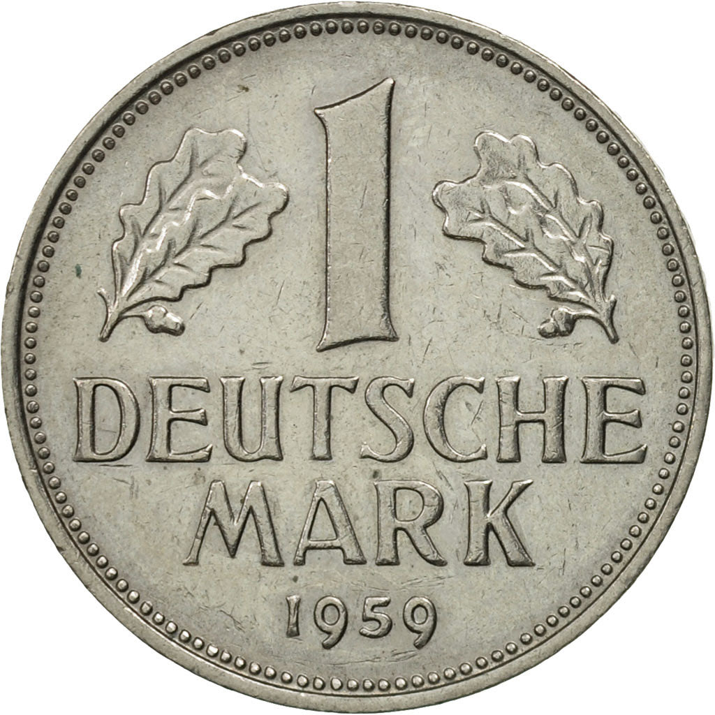 Coin, GERMANY - FEDERAL REPUBLIC, Mark, 1959, Stuttgart, MS(63), Copper-nickel