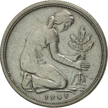 GERMANY - FEDERAL REPUBLIC, 50 Pfennig, 1949, Munich, MS(63), Copper-nickel