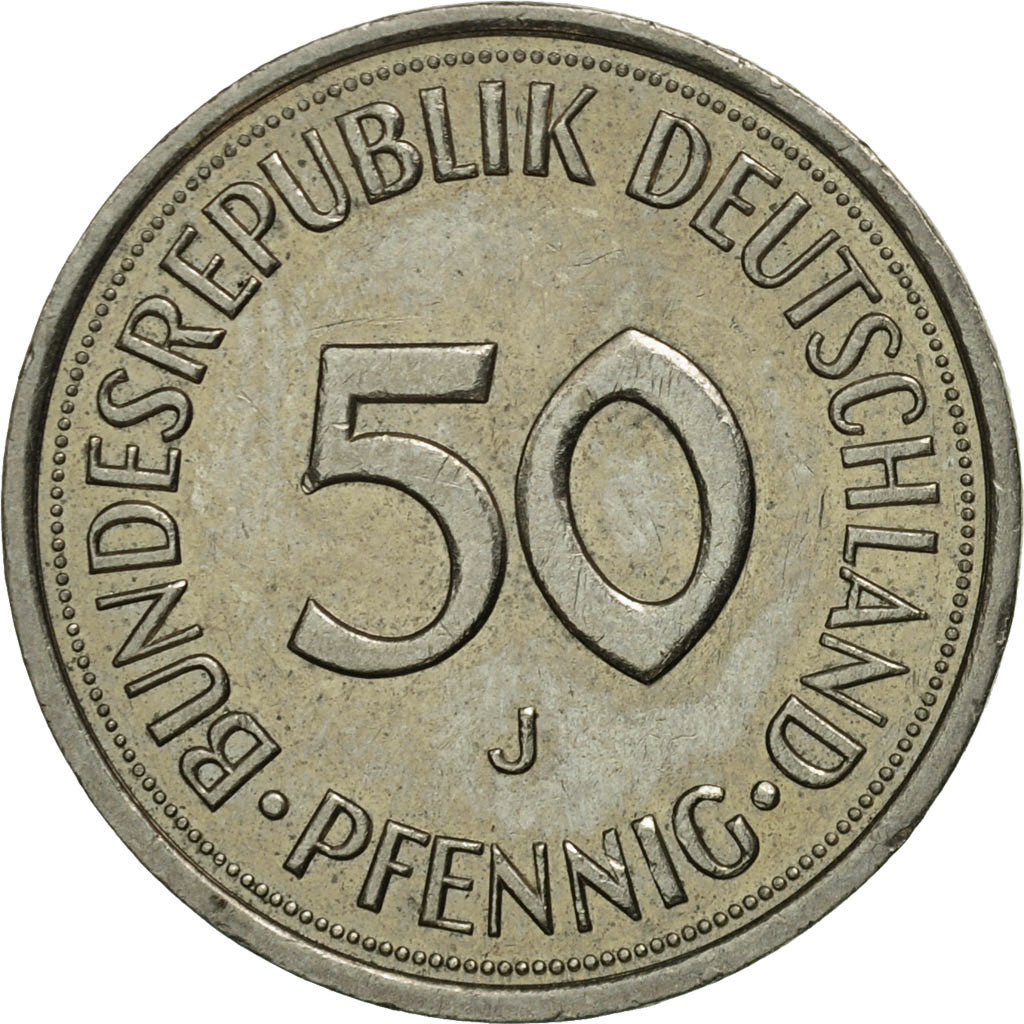 Coin, GERMANY - FEDERAL REPUBLIC, 50 Pfennig, 1984, Hambourg, MS(63)