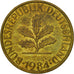 Münze, Bundesrepublik Deutschland, 10 Pfennig, 1984, Stuttgart, VZ+, Brass Clad