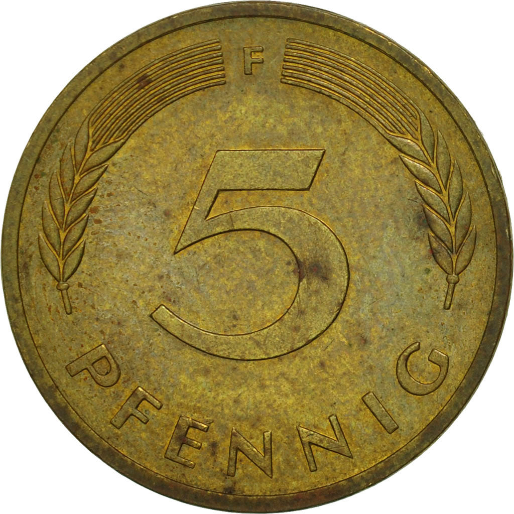 Coin, GERMANY - FEDERAL REPUBLIC, 5 Pfennig, 1981, Stuttgart, MS(60-62), Brass