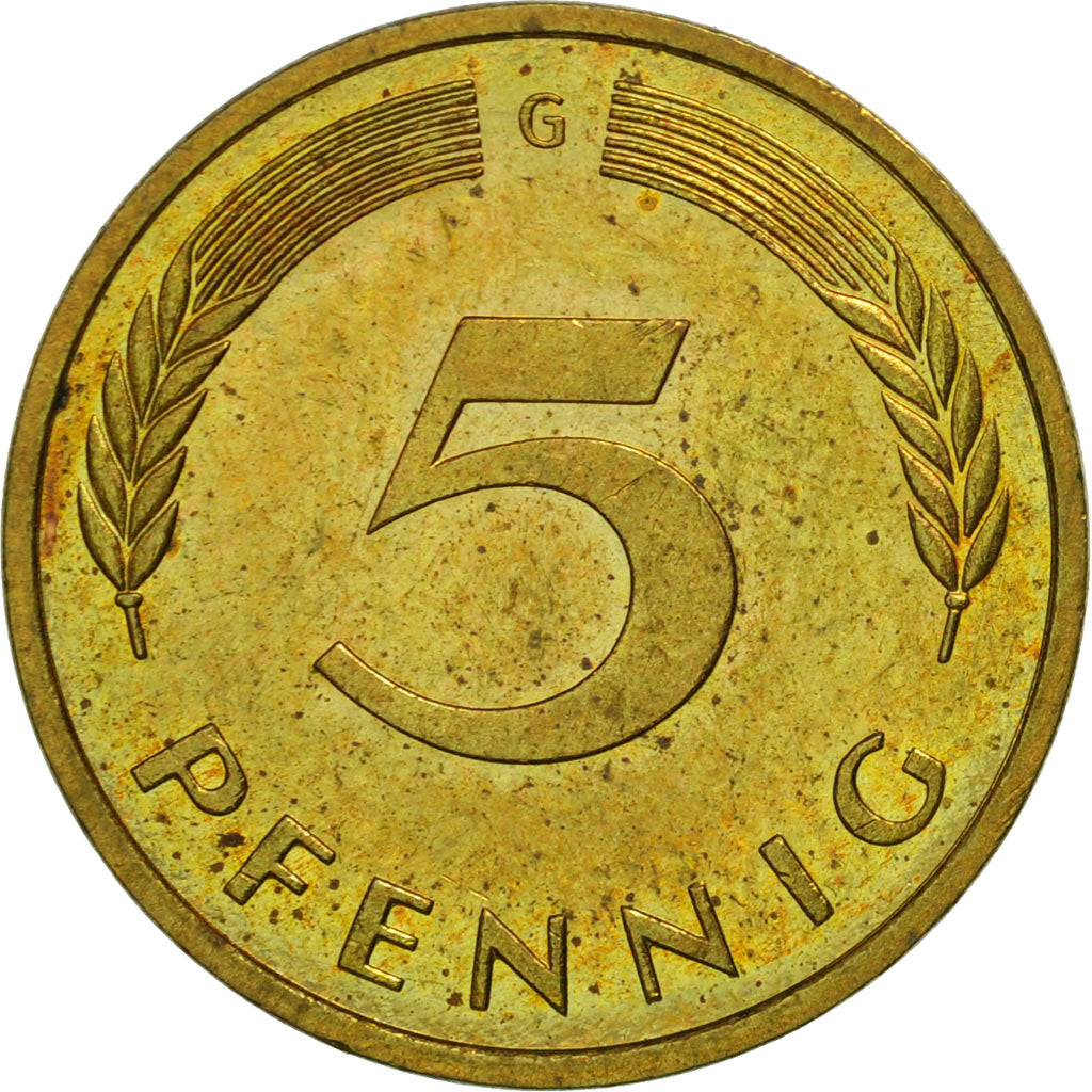 GERMANIA - REPUBBLICA FEDERALE, 5 Pfennig, 1985, Karlsruhe, SPL, Acciaio