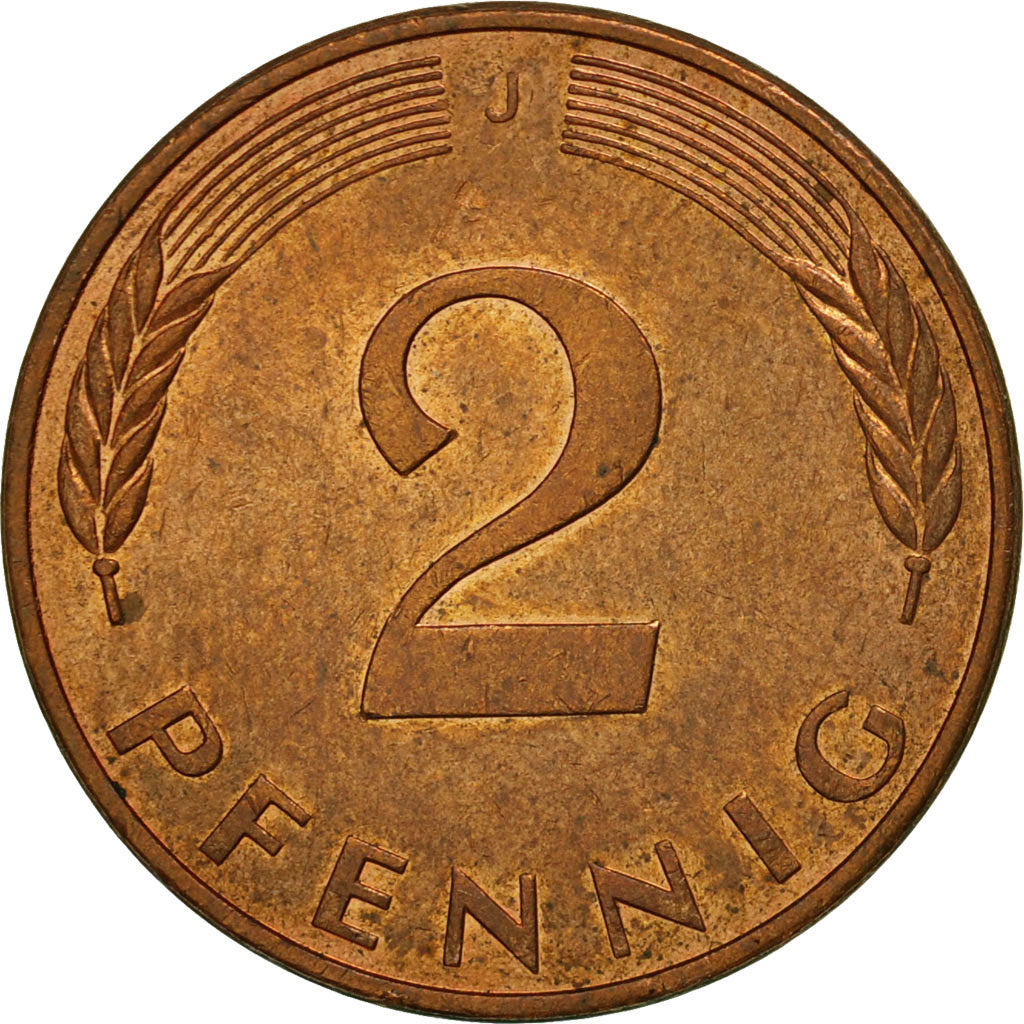 Moneta, Niemcy - RFN, 2 Pfennig, 1979, Hambourg, MS(63), Miedź platerowana