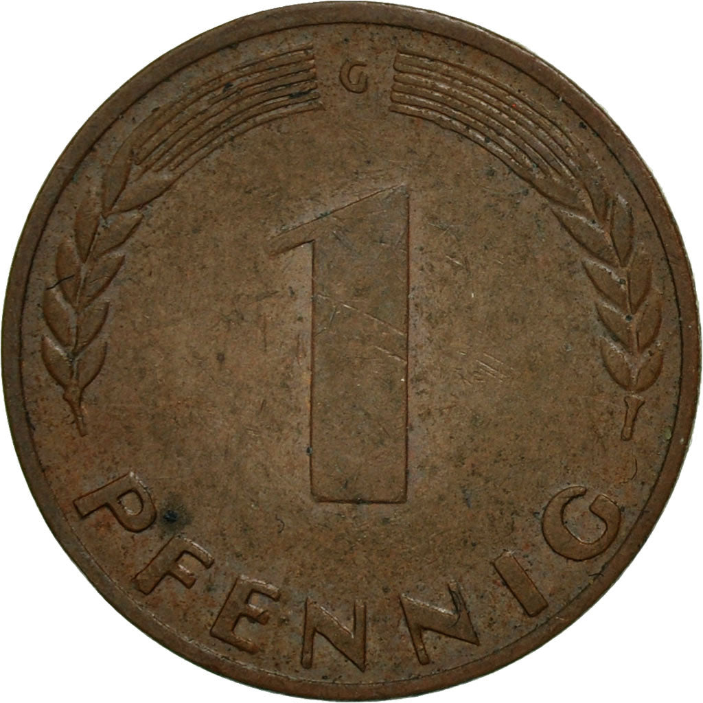 Moneda, ALEMANIA - REPÚBLICA FEDERAL, Pfennig, 1950, Karlsruhe, EBC, Cobre