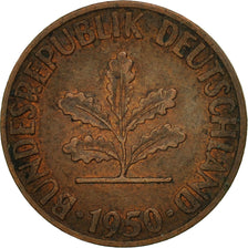 Coin, GERMANY - FEDERAL REPUBLIC, Pfennig, 1950, Munich, AU(55-58), Copper