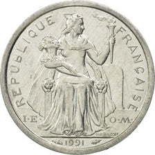 Coin, New Caledonia, Franc, 1991, Paris, MS(63), Aluminum, KM:10