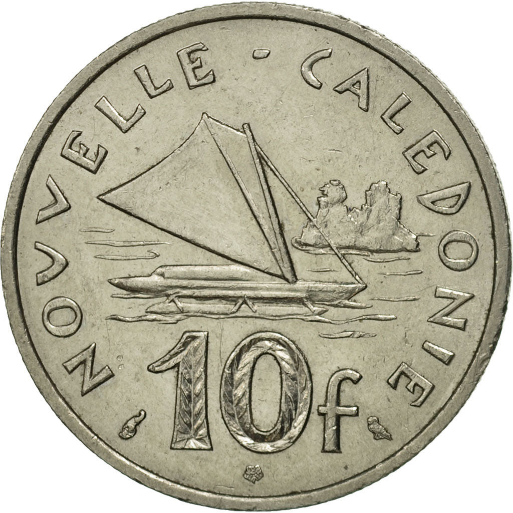 New Caledonia, 10 Francs, 1970, Paris, MS(63), Nickel, KM:5