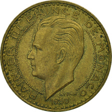Monaco, Rainier III, 20 Francs, Vingt, 1950, MS(60-62), Aluminum-Bronze, KM:131