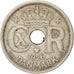 Moneda, Dinamarca, Christian X, 25 Öre, 1926, Copenhagen, MBC, Cobre - níquel
