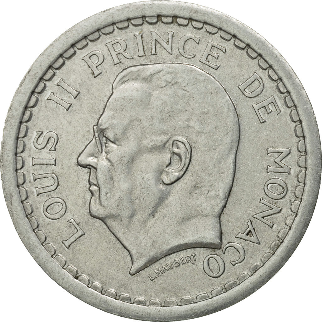 Monaco, Louis II, 2 Francs, MS(63), Aluminum, KM:121