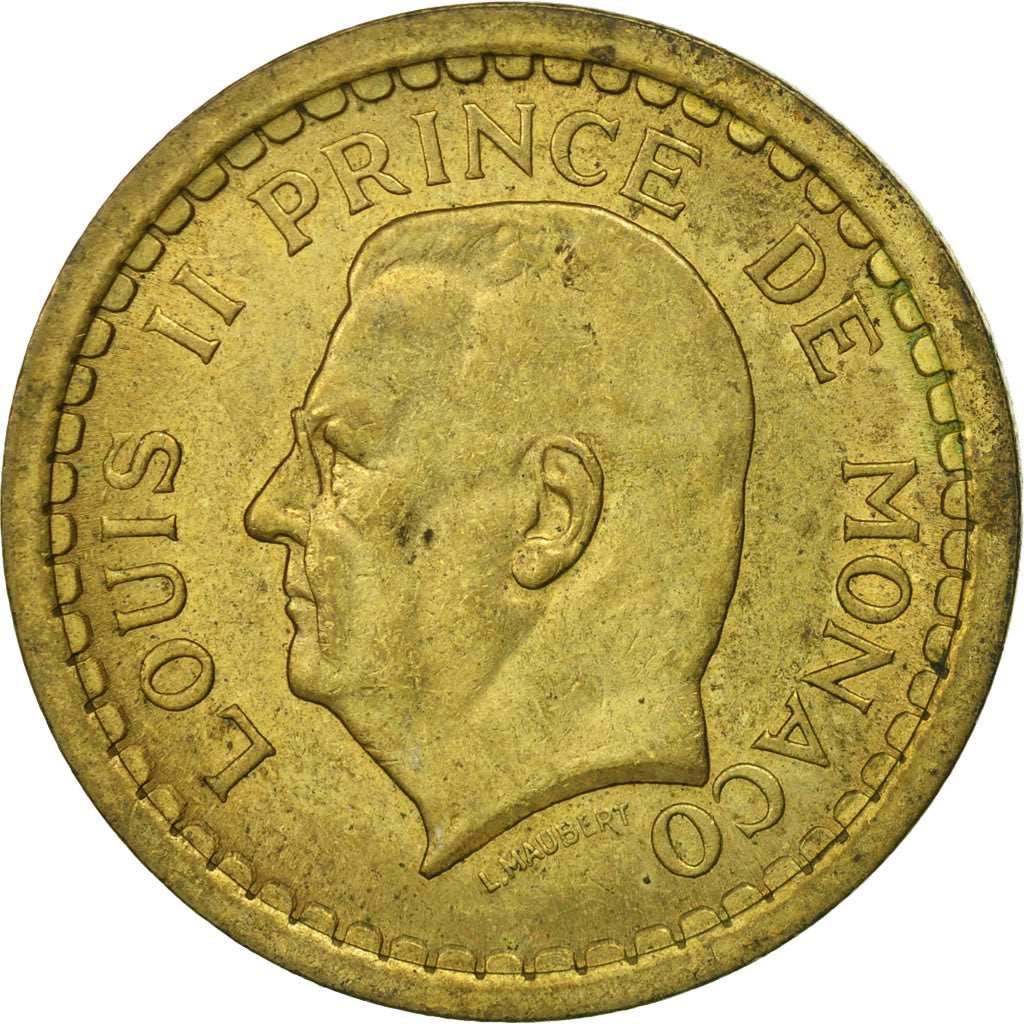 Monaco, Louis II, 2 Francs, MS(63), Aluminum-Bronze, KM:121a