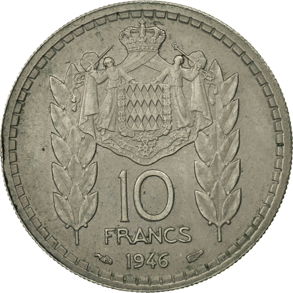 Moneta, Monaco, Louis II, 10 Francs, 1946, SPL, Rame-nichel, KM:123