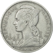 French Somaliland, 5 Francs, 1959, Paris, MS(63), Aluminum, KM:10