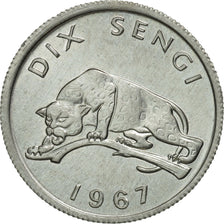 CONGO, DEMOCRATIC REPUBLIC, 10 Sengis, 1967, Paris, MS(63), Aluminum, KM:7