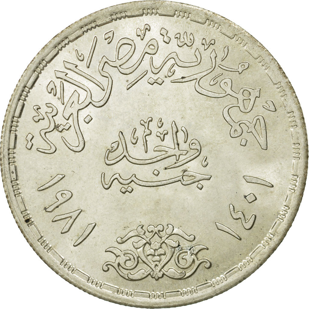 Egitto, Pound, 1981, SPL, Argento, KM:453