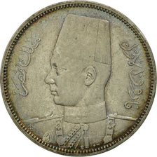 Egypt, Farouk, 5 Piastres, 1939, British Royal Mint, MS(63), Silver, KM:366