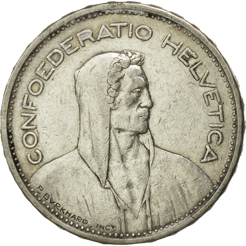 Switzerland, 5 Francs, 1931, Bern, MS(63), Silver, KM:40