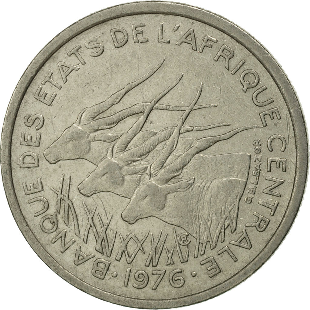 Central African States, 50 Francs, 1976, Paris, MS(63), Nickel, KM:11