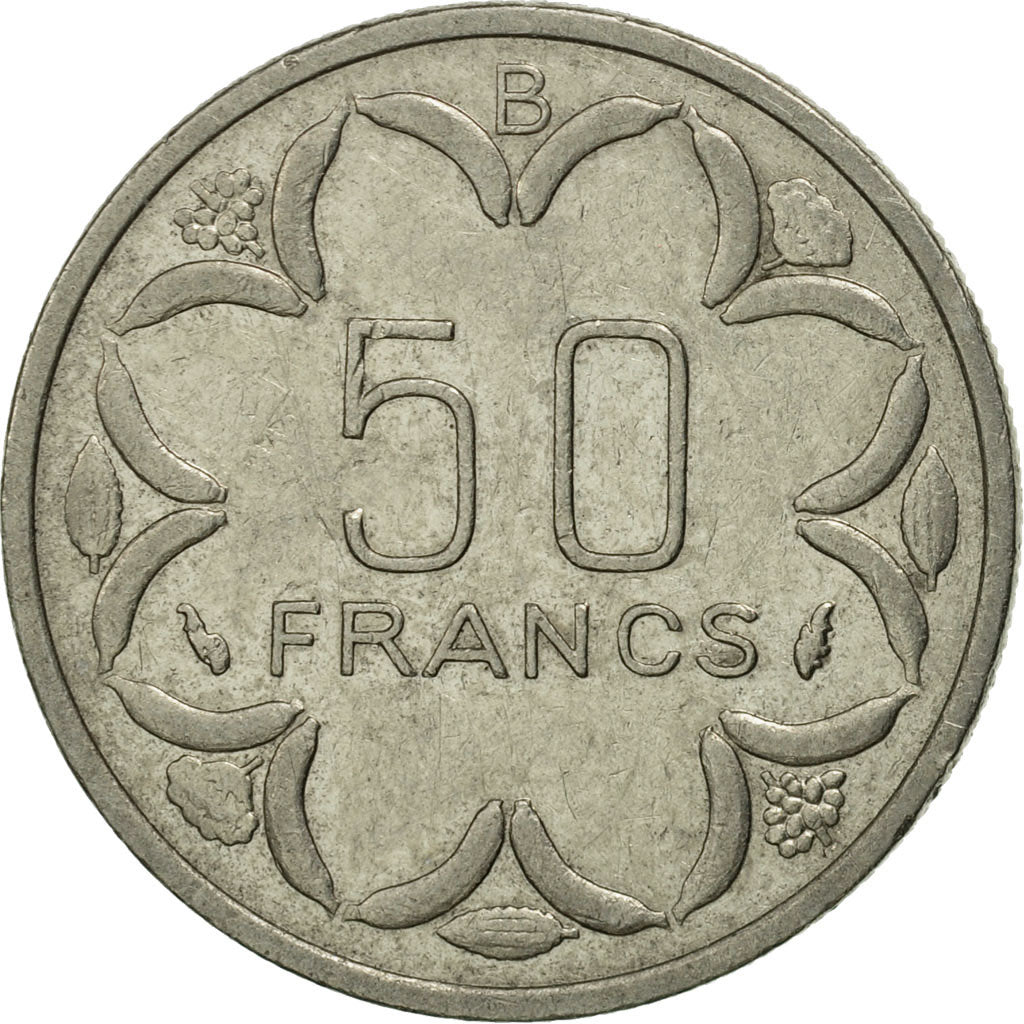 Central African States, 50 Francs, 1976, Paris, MS(63), Nickel, KM:11