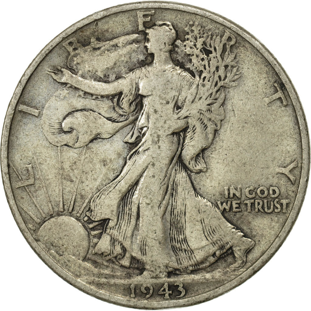United States, Walking Liberty Half Dollar, Half Dollar, 1943, U.S. Mint