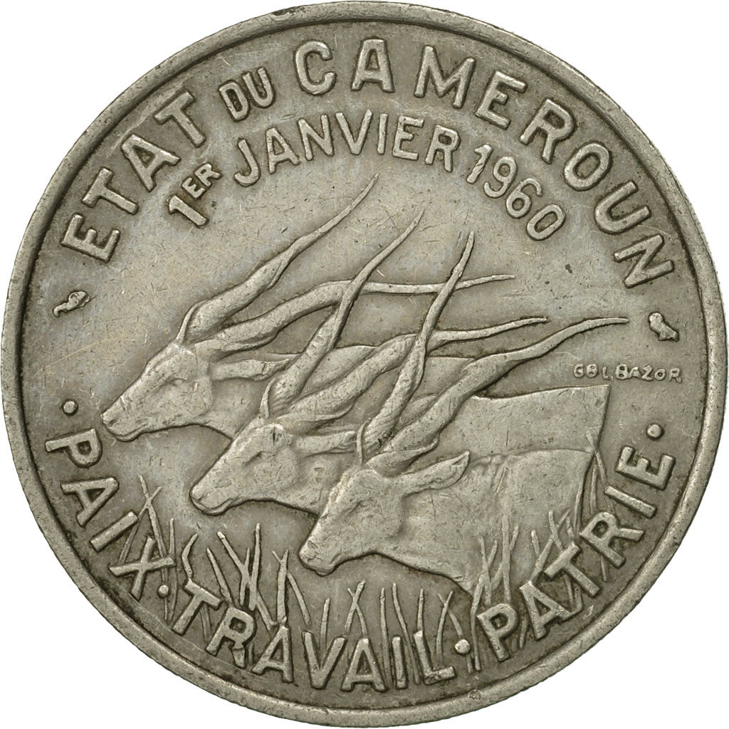 Coin, Cameroon, 50 Francs, 1960, Paris, MS(63), Copper-nickel, KM:13