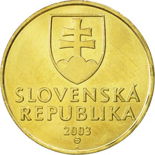 Coin, Slovakia, 10 Koruna, 2003, MS(63), Aluminum-Bronze, KM:11