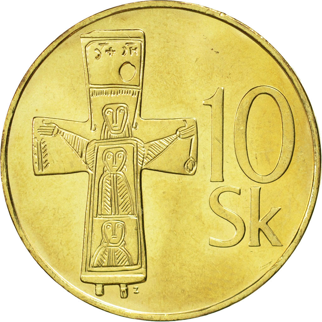 Coin, Slovakia, 10 Koruna, 2003, MS(63), Aluminum-Bronze, KM:11