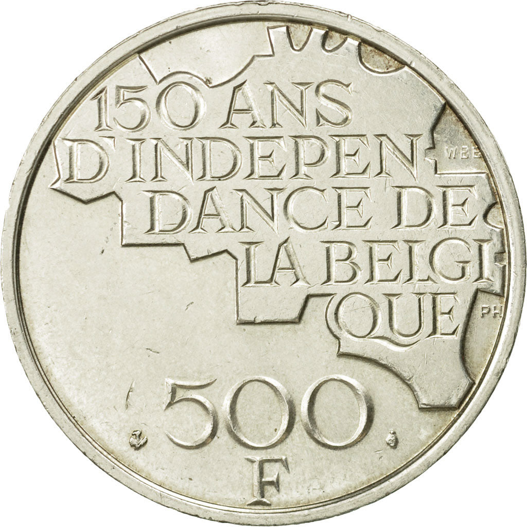 Belgium, 500 Francs, 500 Frank, 1980, Brussels, MS(63), Silver Clad
