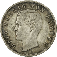 Moneda, Estados alemanes, BAVARIA, Otto, 2 Mark, 1904, Munich, BC+, Plata