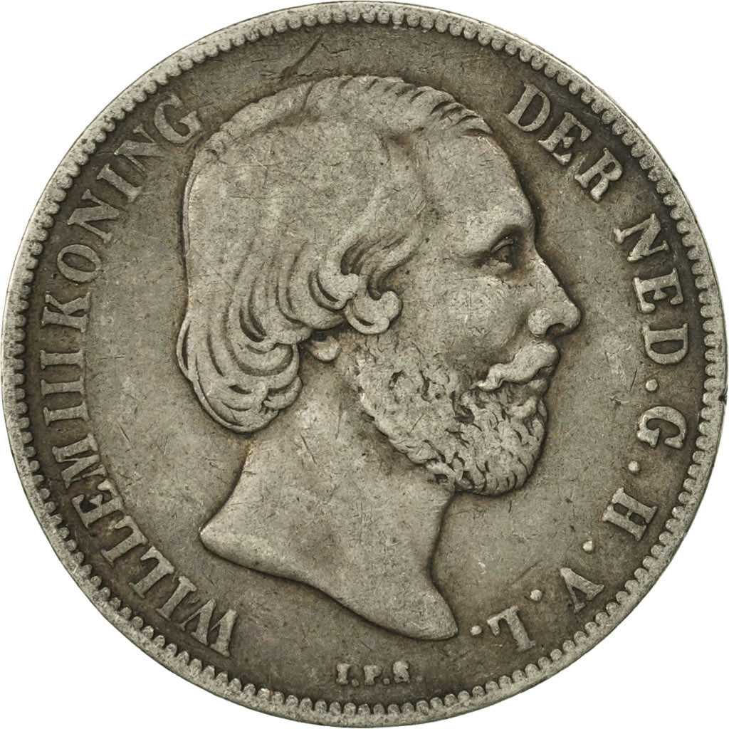 Coin, Netherlands, William III, Gulden, 1863, EF(40-45), Silver, KM:93