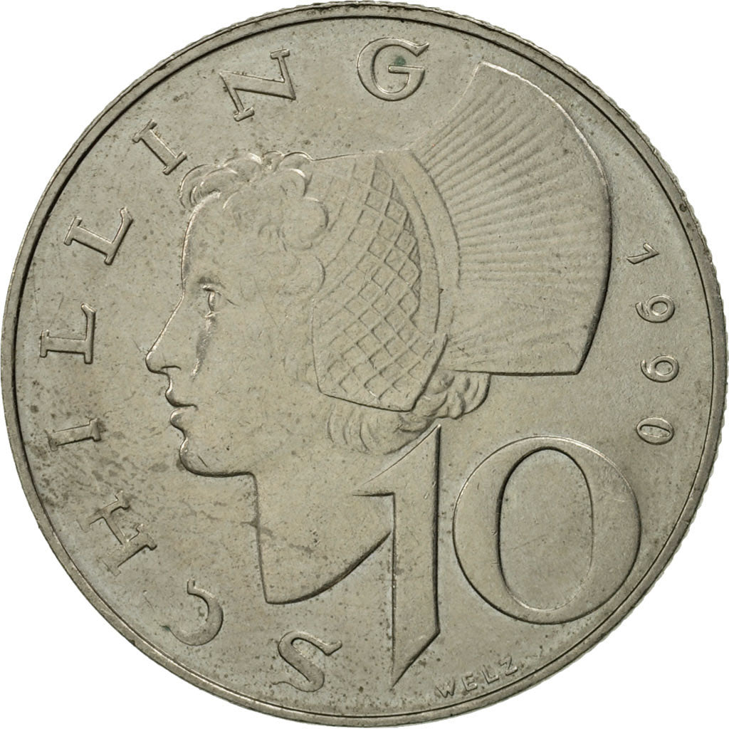 Münze, Österreich, 10 Schilling, 1990, UNZ, Copper-Nickel Plated Nickel
