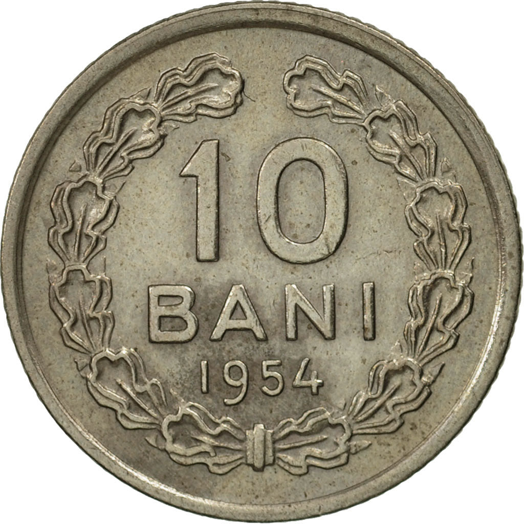 Romania, 10 Bani, 1954, MS(63), Copper-nickel, KM:84.2