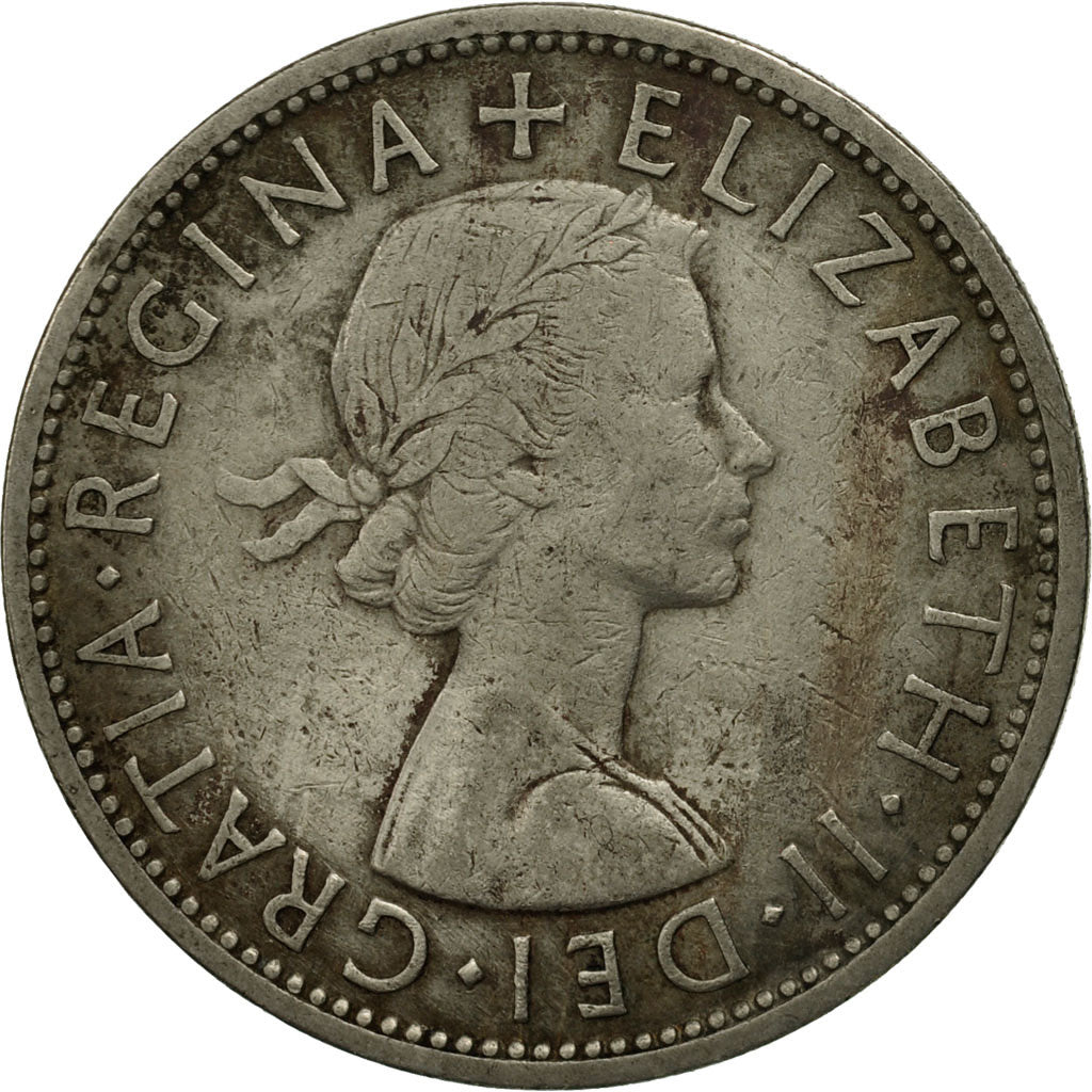 Great Britain, Elizabeth II, 1/2 Crown, 1957, MS(60-62), Copper-nickel, KM:907