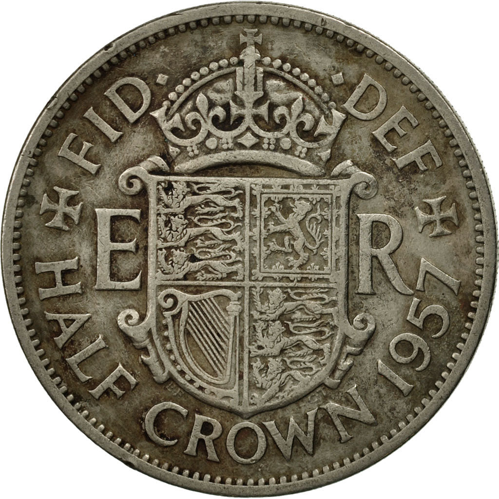 Great Britain, Elizabeth II, 1/2 Crown, 1957, MS(60-62), Copper-nickel, KM:907