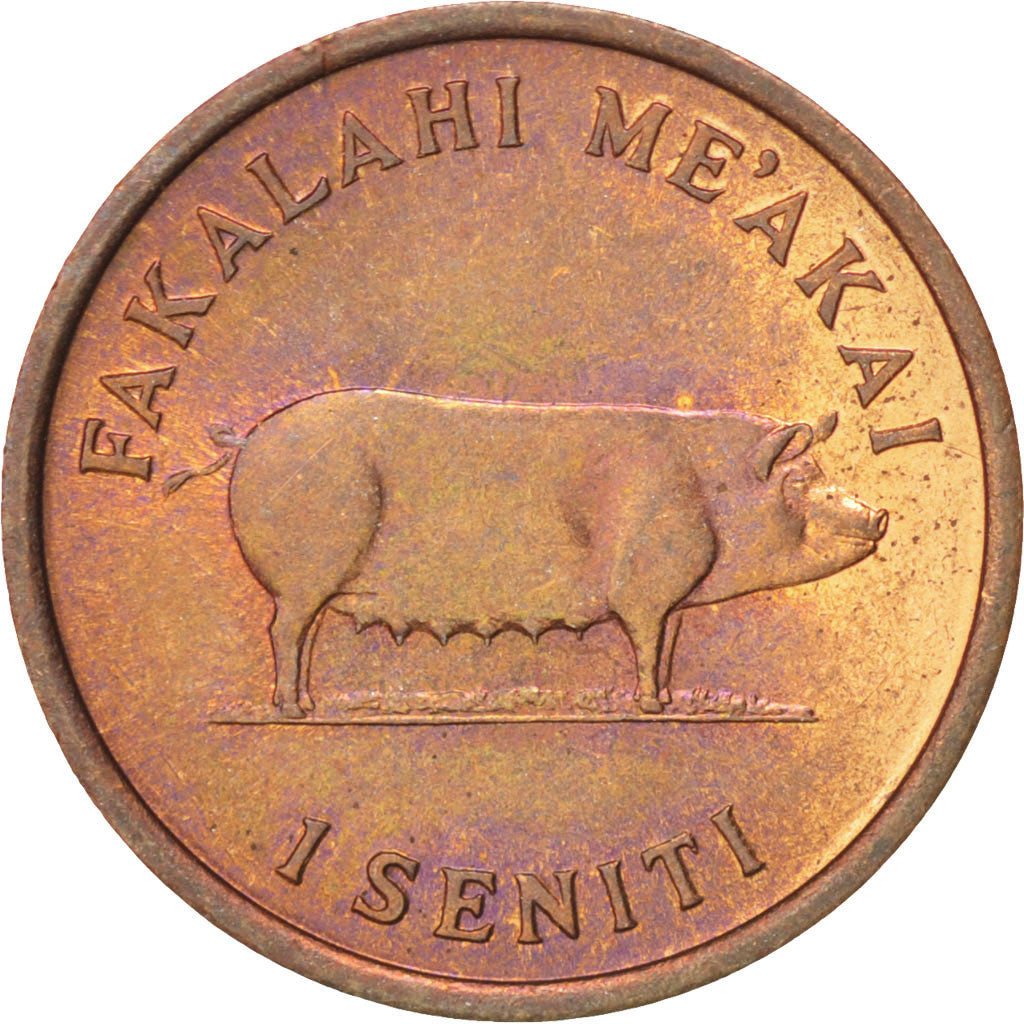 TONGA, Seniti, 1975, KM #42, MS(63), Bronze, 17.5
