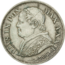 ITALIAN STATES, PAPAL STATES, Pius IX, 10 Soldi, 50 Centesimi, 1867, VF(30-35)
