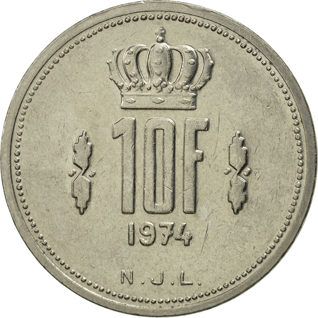 Munten, Luxemburg, Jean, 10 Francs, 1974, UNC-, Nickel, KM:57
