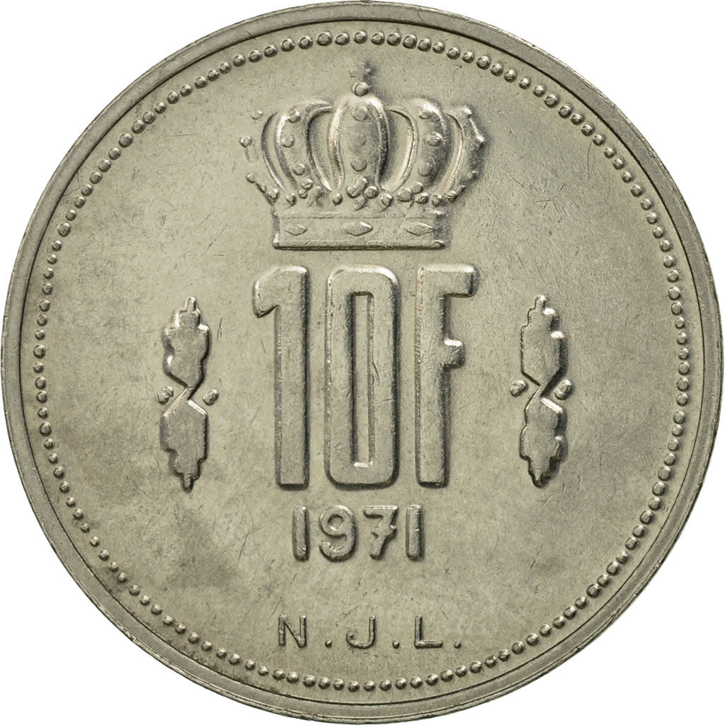 Munten, Luxemburg, Jean, 10 Francs, 1971, UNC-, Nickel, KM:57
