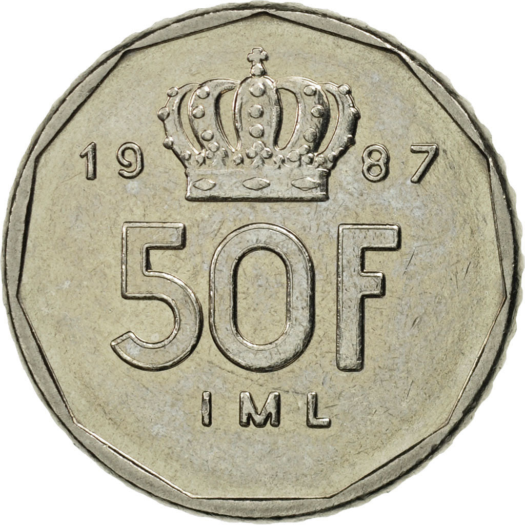 Coin, Luxembourg, Jean, 50 Francs, 1987, MS(63), Nickel, KM:62