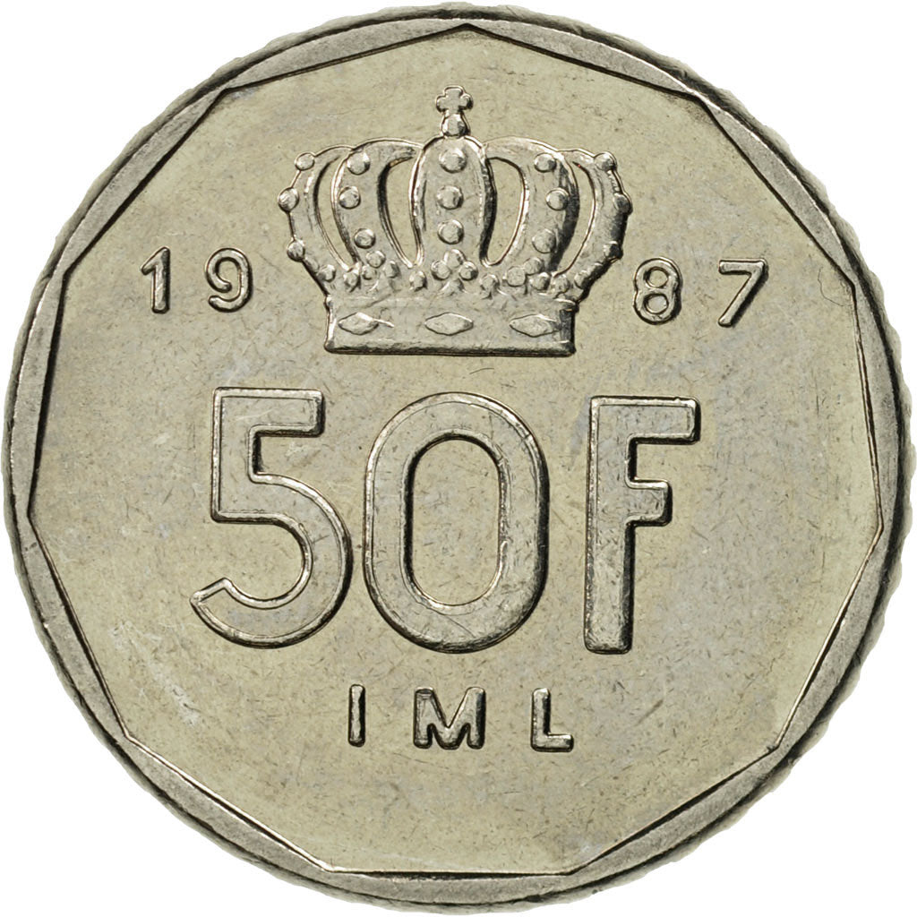 Coin, Luxembourg, Jean, 50 Francs, 1987, MS(63), Nickel, KM:62