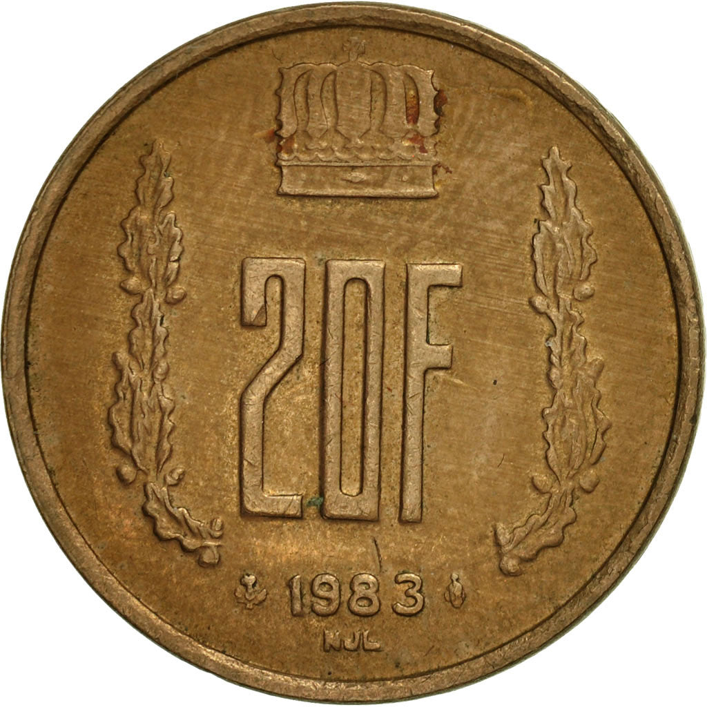 Luxembourg, Jean, 20 Francs, 1983, MS(63), Aluminum-Bronze, KM:58