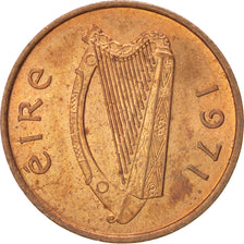 IRELAND REPUBLIC, 1/2 Penny, 1971, KM #19, MS(63), Bronze, 17.1
