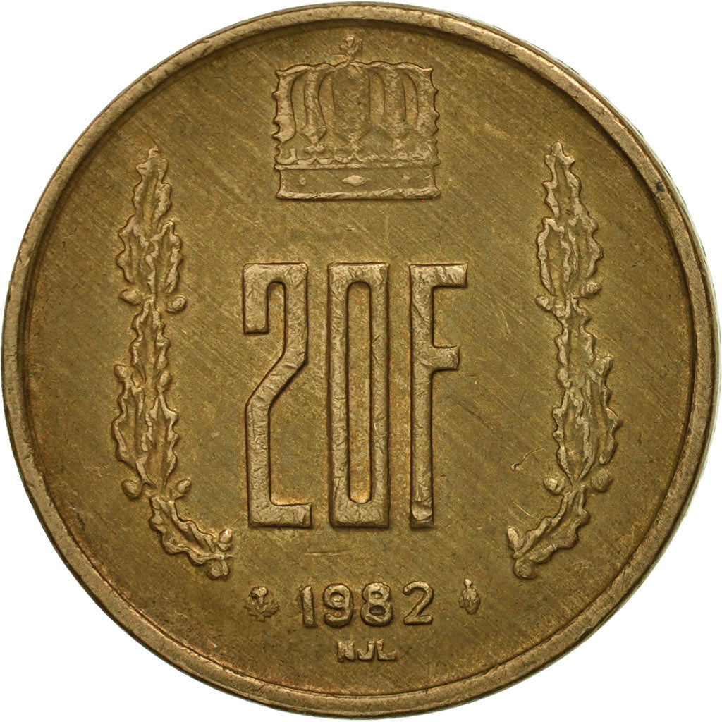 Coin, Luxembourg, Jean, 20 Francs, 1982, MS(60-62), Aluminum-Bronze, KM:58