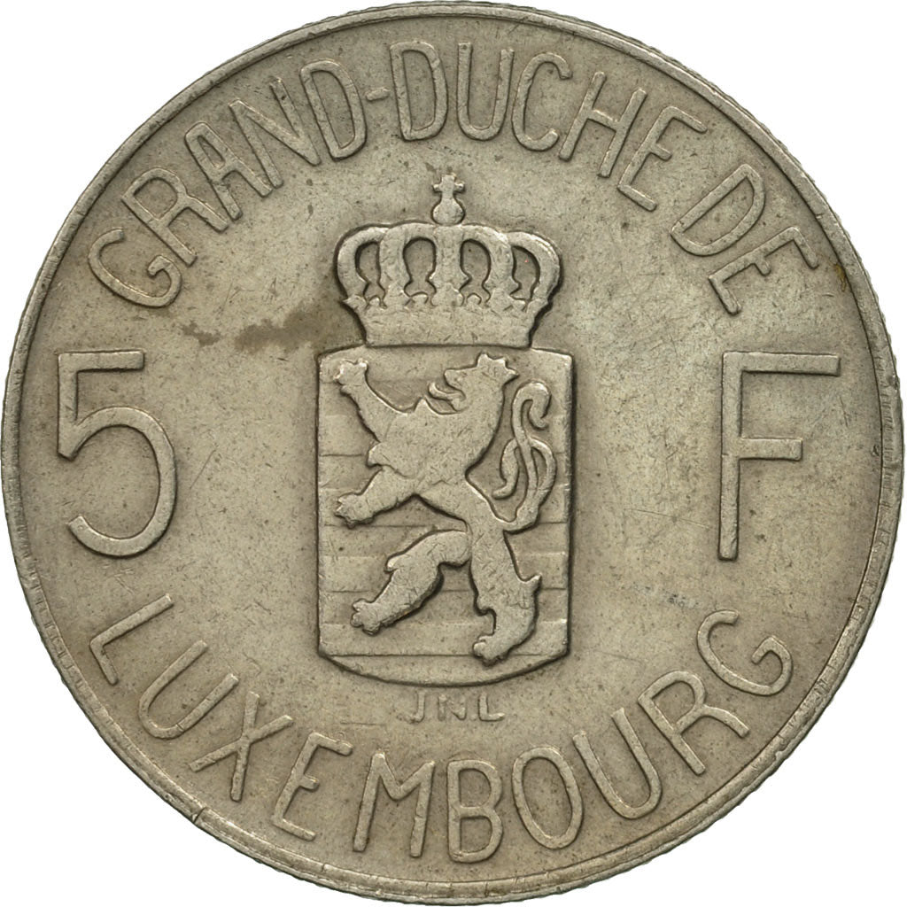 Coin, Luxembourg, Charlotte, 5 Francs, 1962, MS(63), Copper-nickel, KM:51