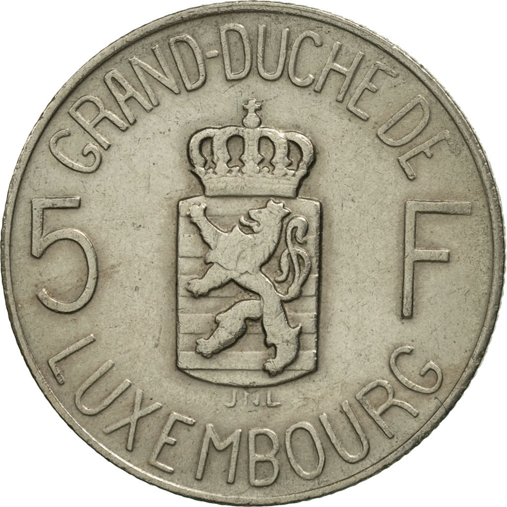 Luxembourg, Charlotte, 5 Francs, 1962, MS(63), Copper-nickel, KM:51
