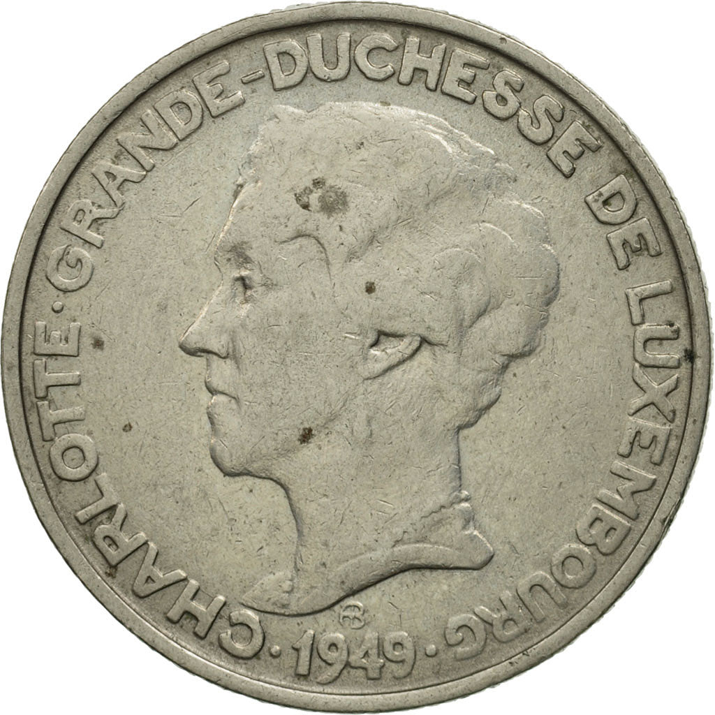 Coin, Luxembourg, Charlotte, 5 Francs, 1949, MS(63), Copper-nickel, KM:50